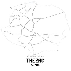 THEZAC Somme. Minimalistic street map with black and white lines.