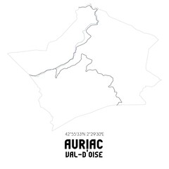 AURIAC Val-d'Oise. Minimalistic street map with black and white lines.