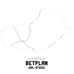 BETPLAN Val-d'Oise. Minimalistic street map with black and white lines.