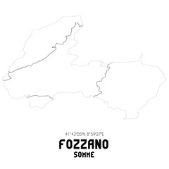 Fototapeta premium FOZZANO Somme. Minimalistic street map with black and white lines.