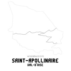SAINT-APOLLINAIRE Val-d'Oise. Minimalistic street map with black and white lines.
