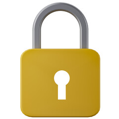 3d lock icon. Lock 3d illustration isolated on white background. Isolated lock illustration