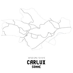 CARLUX Somme. Minimalistic street map with black and white lines.