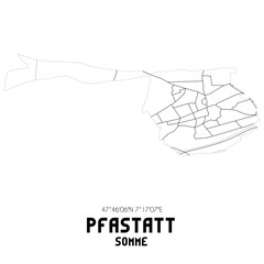 PFASTATT Somme. Minimalistic street map with black and white lines.