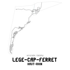 LEGE-CAP-FERRET Haut-Rhin. Minimalistic street map with black and white lines.
