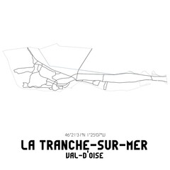 LA TRANCHE-SUR-MER Val-d'Oise. Minimalistic street map with black and white lines.