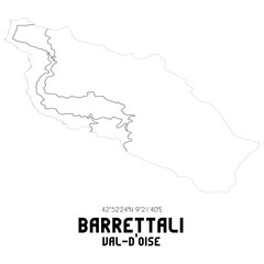 Obraz premium BARRETTALI Val-d'Oise. Minimalistic street map with black and white lines.