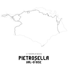 Obraz premium PIETROSELLA Val-d'Oise. Minimalistic street map with black and white lines.