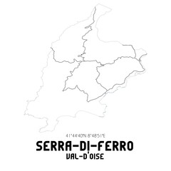 SERRA-DI-FERRO Val-d'Oise. Minimalistic street map with black and white lines.