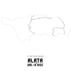 ALATA Val-d'Oise. Minimalistic street map with black and white lines.