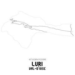 LURI Val-d'Oise. Minimalistic street map with black and white lines.
