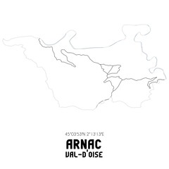 ARNAC Val-d'Oise. Minimalistic street map with black and white lines.