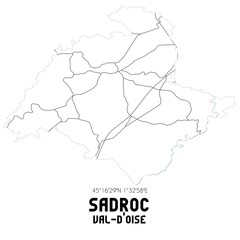 SADROC Val-d'Oise. Minimalistic street map with black and white lines.