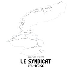 LE SYNDICAT Val-d'Oise. Minimalistic street map with black and white lines.