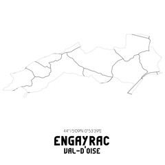 ENGAYRAC Val-d'Oise. Minimalistic street map with black and white lines.