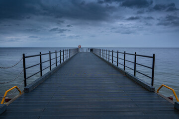 Fototapeta na wymiar Pier. Sea View. Baltic Sea.
