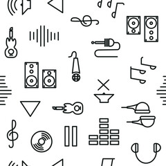 music black contour icons pattern