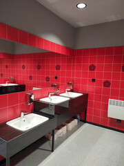 public toilet. modern public toilet interior. commercial bathroom