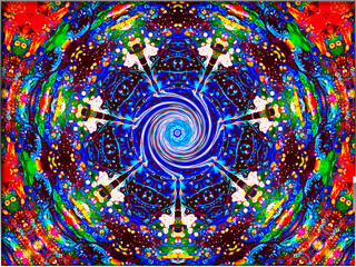 Abstract, Kaleidoscope, with Circular Colours and Intricate Patterns, within a Boder      digital art