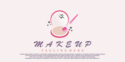 Makeup logo design with concept creative Premium Vector