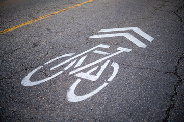 Painted cycling share the road signage pavement marking