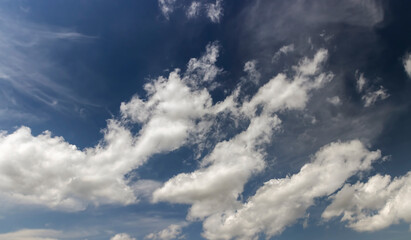Blue sky with clouds in sunny weather