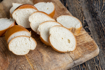 Sliced wheat loaf on the table