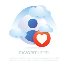 Favorite user illustration design for mobile app or website design