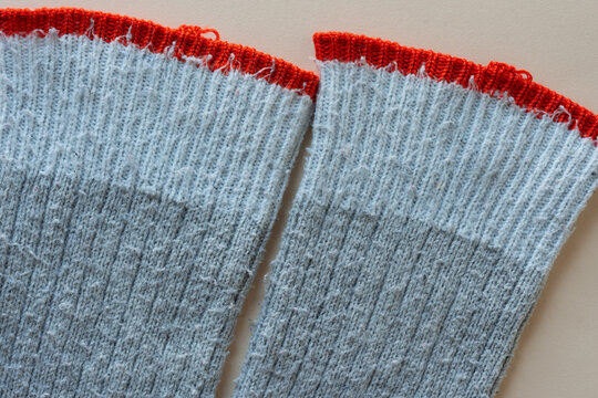 old work socks close up