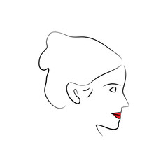 Spiritual boho logo, design elements. Fashion concept, woman beauty minimalist. Contemporary portrait. Female busts and magic woman with moon crescent in boho linear style vector illustrations.