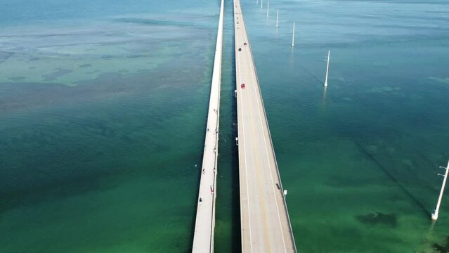 The bridges between the Keys in South Florida - aerial view