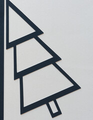 Fototapeta premium overlapping triangles and line or holiday tree on blank paper