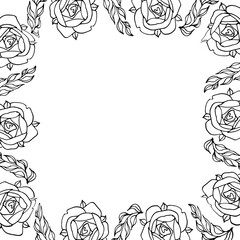 wild flowers, dooddle, lineart, vector, illustration, hand drawing, wallpaper, invitation, card