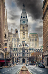 Fototapeta na wymiar Philadelphia's historic City Hall building