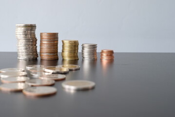 stacks of coins