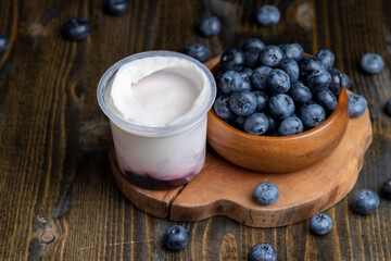 yogurt made from milk with blueberry flavor
