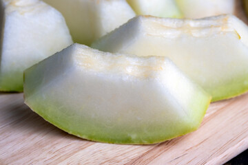 fragrant ripe melon cut into a large number of pieces