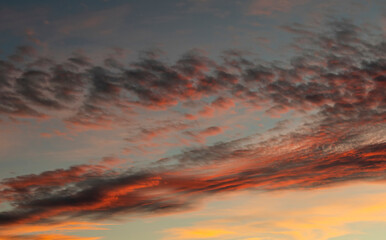 Sky and clouds at the sunset