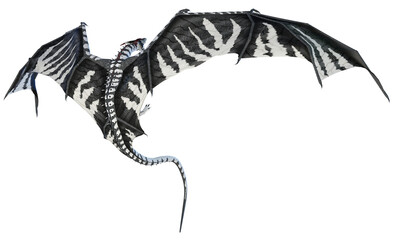 3D Rendered Fantasy Dragon Isolated on Transparent Background - 3D Illustration