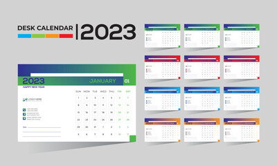 2023 desktop vector calendar design
