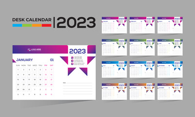 2023 desktop vector calendar design