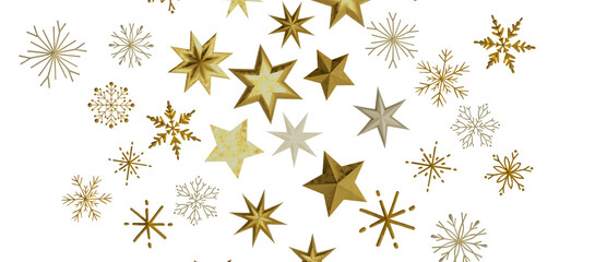 Holiday golden decoration, glitter frame isolated