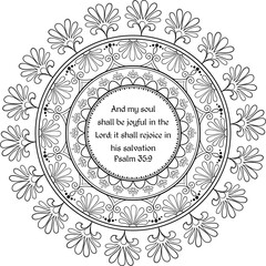 Christian religious verse coloring page for children and adults