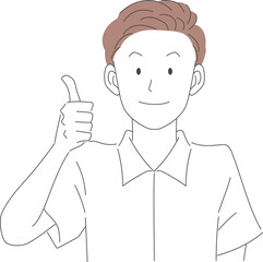 グッドポーズをする男性のイラスト素材