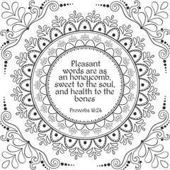 Proverbs 16:24 coloring Page