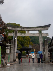 a torii, entrance gate, of dazaifu tenmangu.