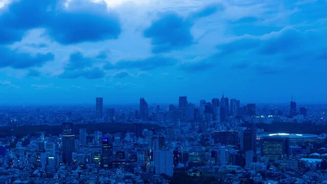 大都会東京　夜景　タイムラプス