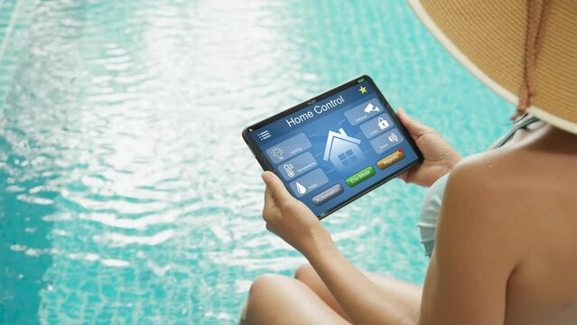 Online Home Control And Security On Tablet
