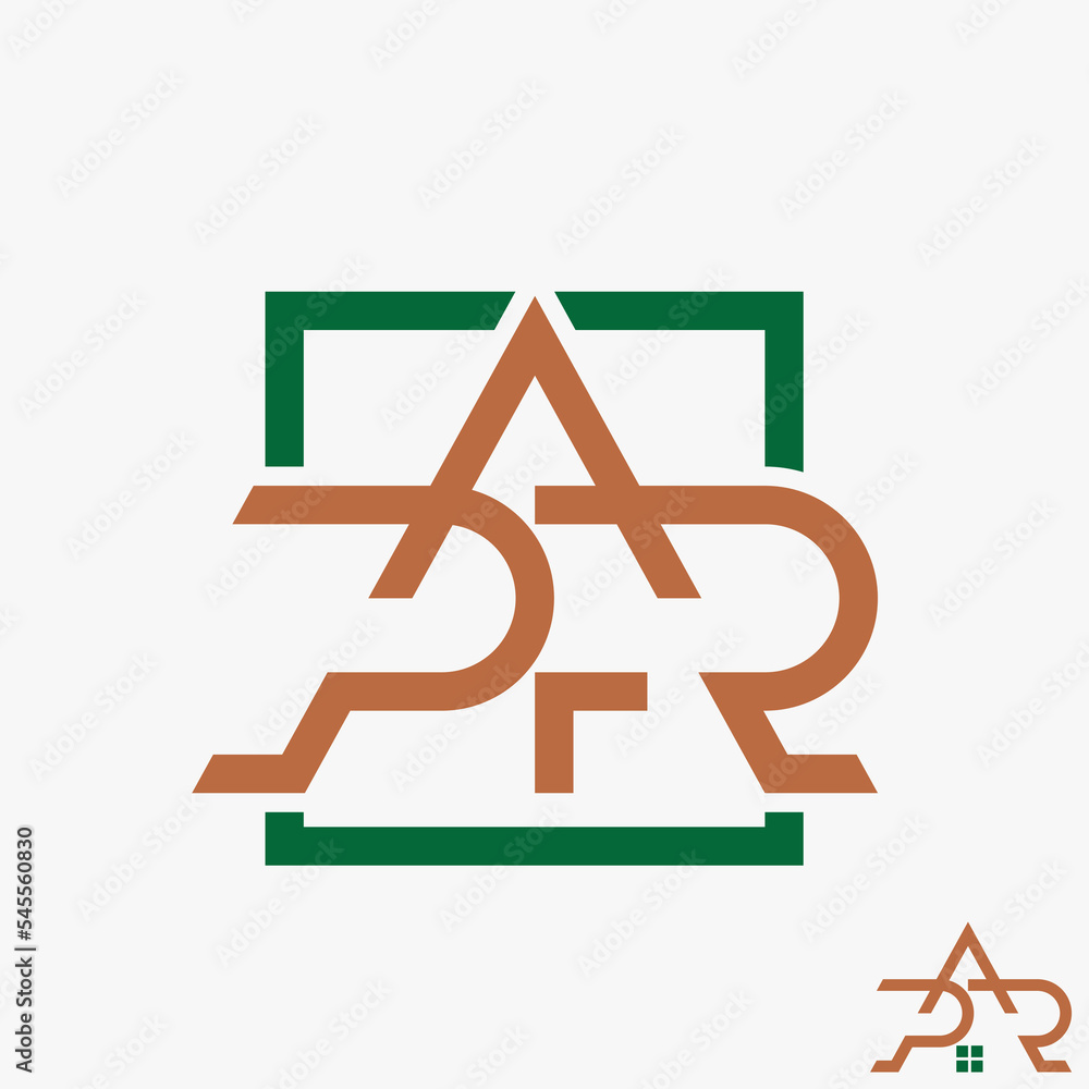 Poster simple and unique letter or word par or apr font in creative connect image graphic icon logo design 