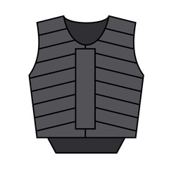 Equestrian safety vest pictogram vector illustration.